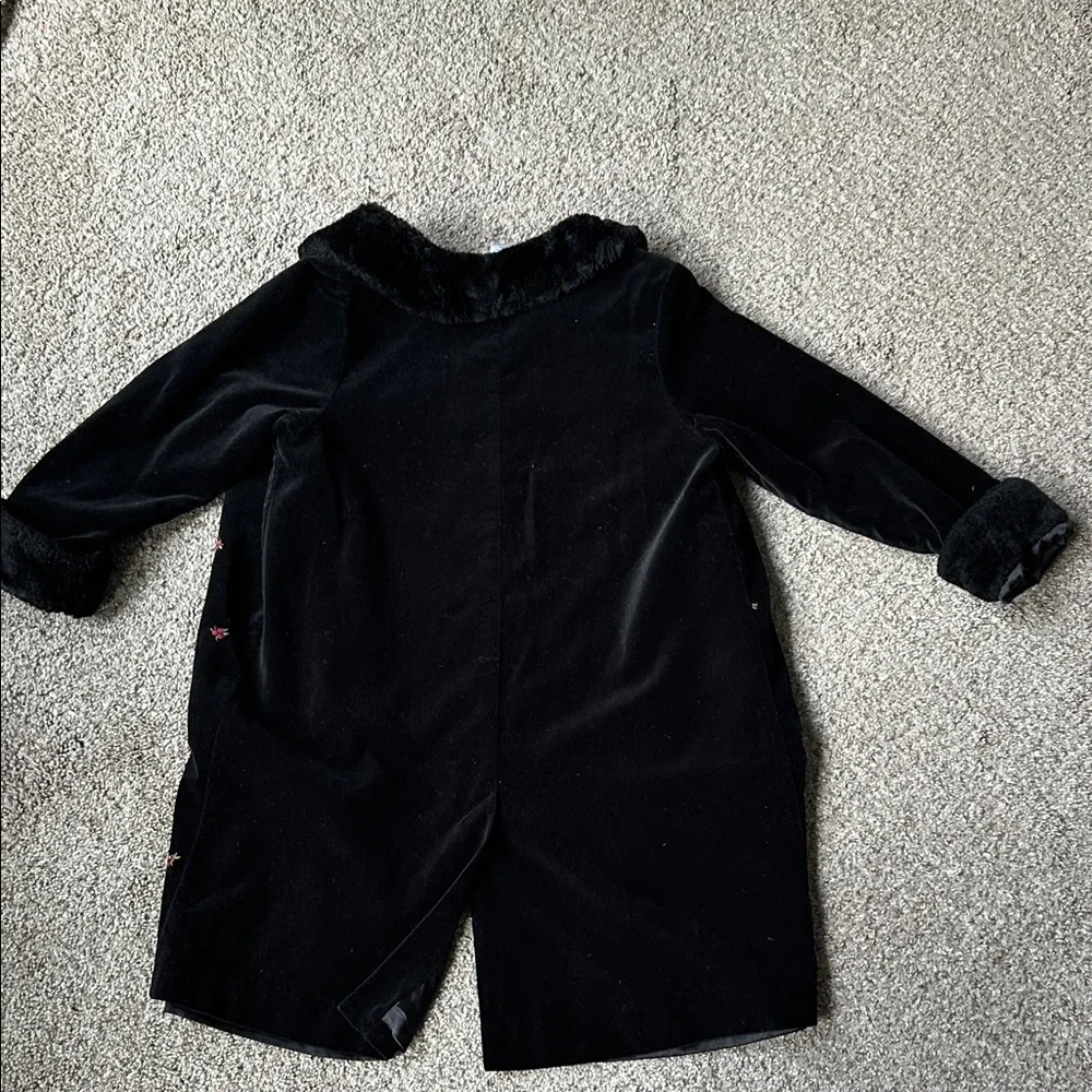 Gymboree Velvet Coat with Faux fur trim and embroidery‎